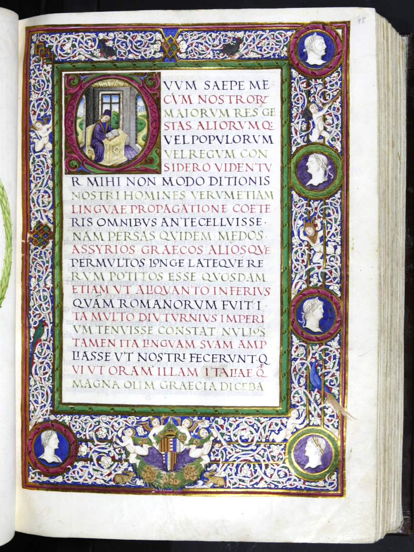 Pàgina del llibre: Lorenzo Valla,  1407-1457, <i> Elegantiarum Laurentii Vallae</i>. [Nàpols], [ca. 1473]